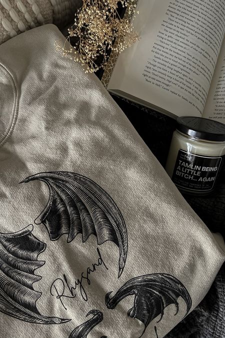 A Court of Thorns and Roses merch! Love this bat boys sweatshirt and candle- it smells incredible! #acotar #batboys #acourtofthornsandroses #sjm #bookish

#LTKunder50 #LTKFind #LTKfit