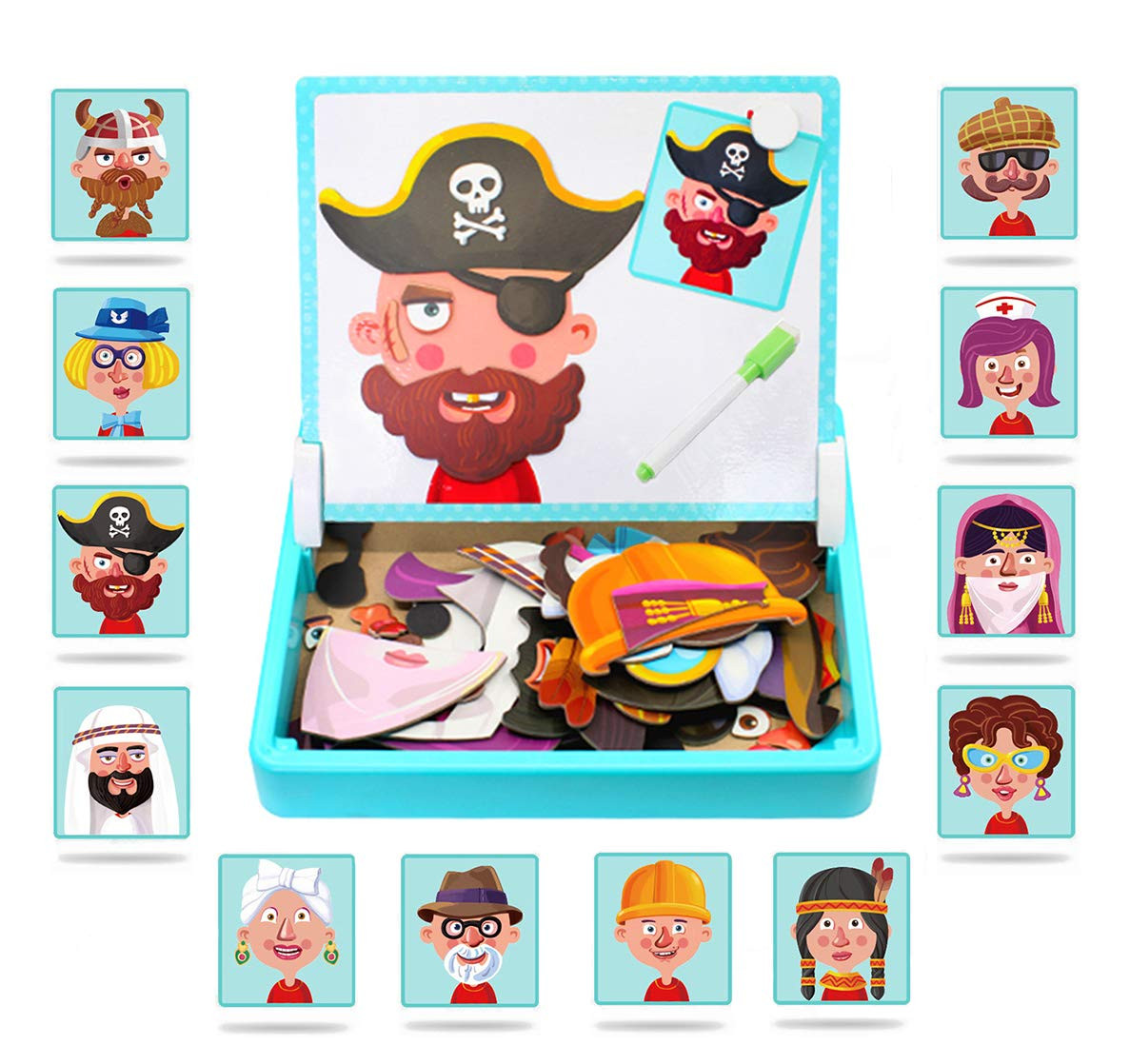 Magnetic Puzzles Face Dress Up Travel Game Double Side Preschool Educational Learning Toy for Kid... | Amazon (US)