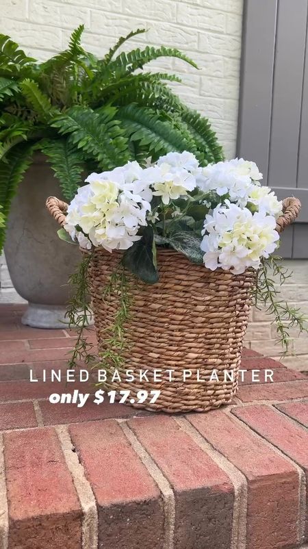 Lined basket planter | wicker planter | woven planter | basket planter | Home Depot | front porch decor | spring decor | home decor | faux outdoor flowers | planter | afloral geranium | faux fern | Walmart finds | urn planter 

#LTKhome #LTKfindsunder50 #LTKSeasonal