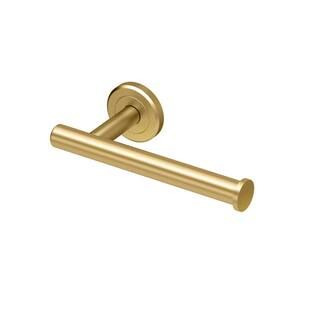 Gatco Latitude II Single Euro Toilet Paper Holder in Brushed Brass 4233 | The Home Depot