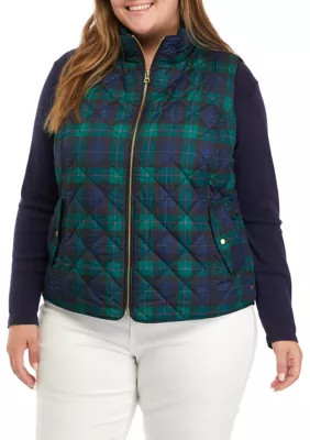 Crown & Ivy™ Plus Size Checkered Vest | Belk