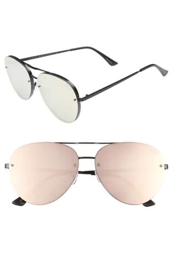 Women's Quay Australia X Missguided Cool Innit 56Mm Aviator Sunglasses - Black/ Pink | Nordstrom