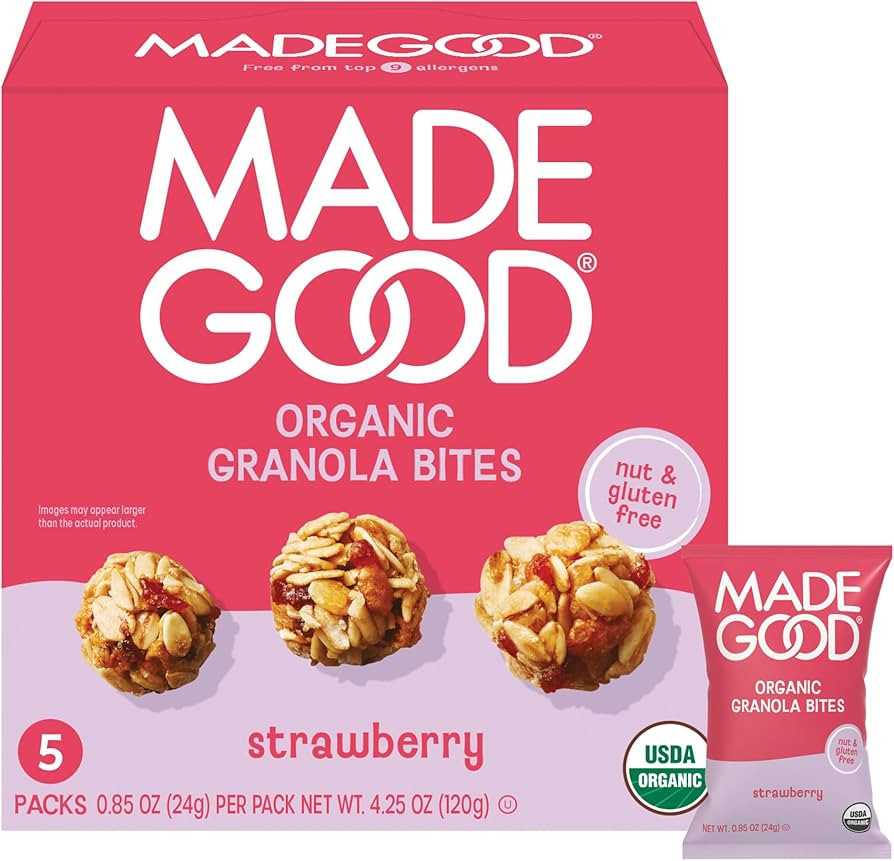 MadeGood Organic Strawberry Granola Bites, 5ct x 0.85oz | Amazon (US)