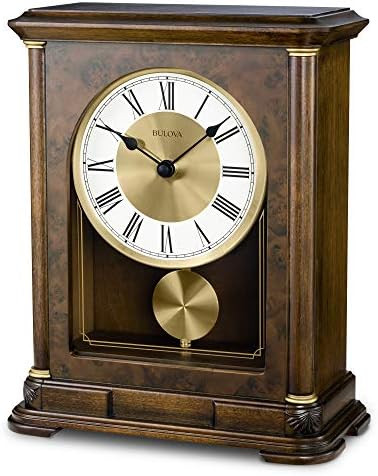 Bulova B1860 Vanderbilt Mantel Clock, Warm Walnut 12.25 x 9 x 4.75 | Amazon (US)