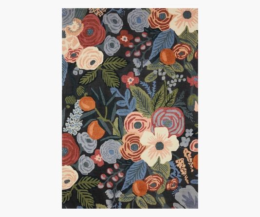 Joie Garden Party Navy Wool-Hooked Rug | Rifle Paper Co. | Rifle Paper Co.