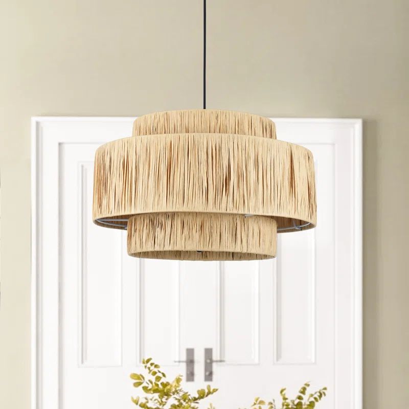 Frese 3 - Light Raffia Dimmable Chandelier | Wayfair North America