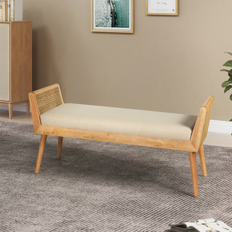 Berline Velvet Bedroom Bench with Solid wood Legs | ARTFUL LIVING DESIGN | Target