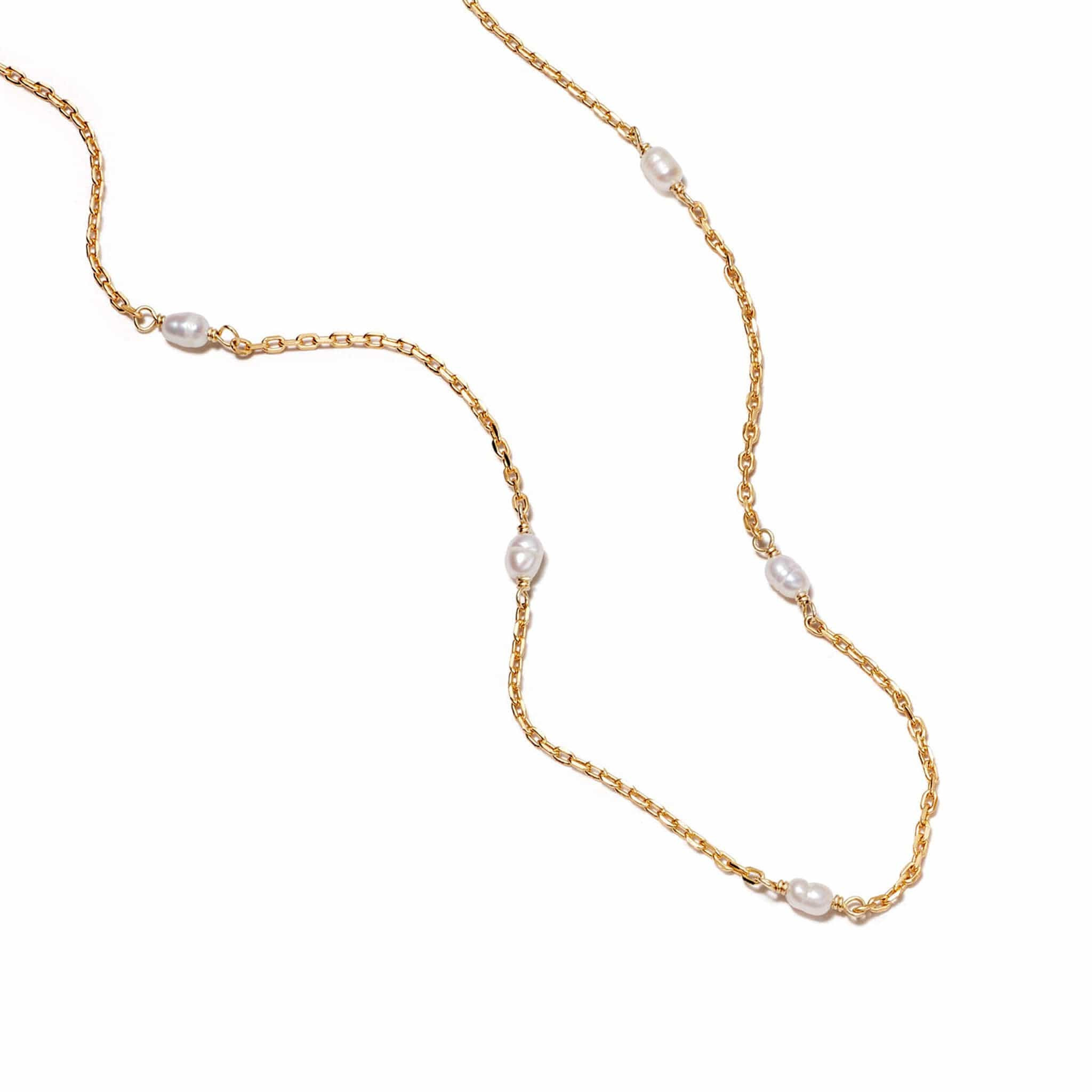 Seed Pearl Chain Necklace 18ct Gold Plate | Daisy London Jewellery