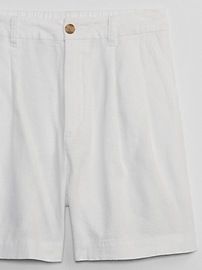 5" High Rise Pleated Linen Shorts with Washwell | Gap Factory