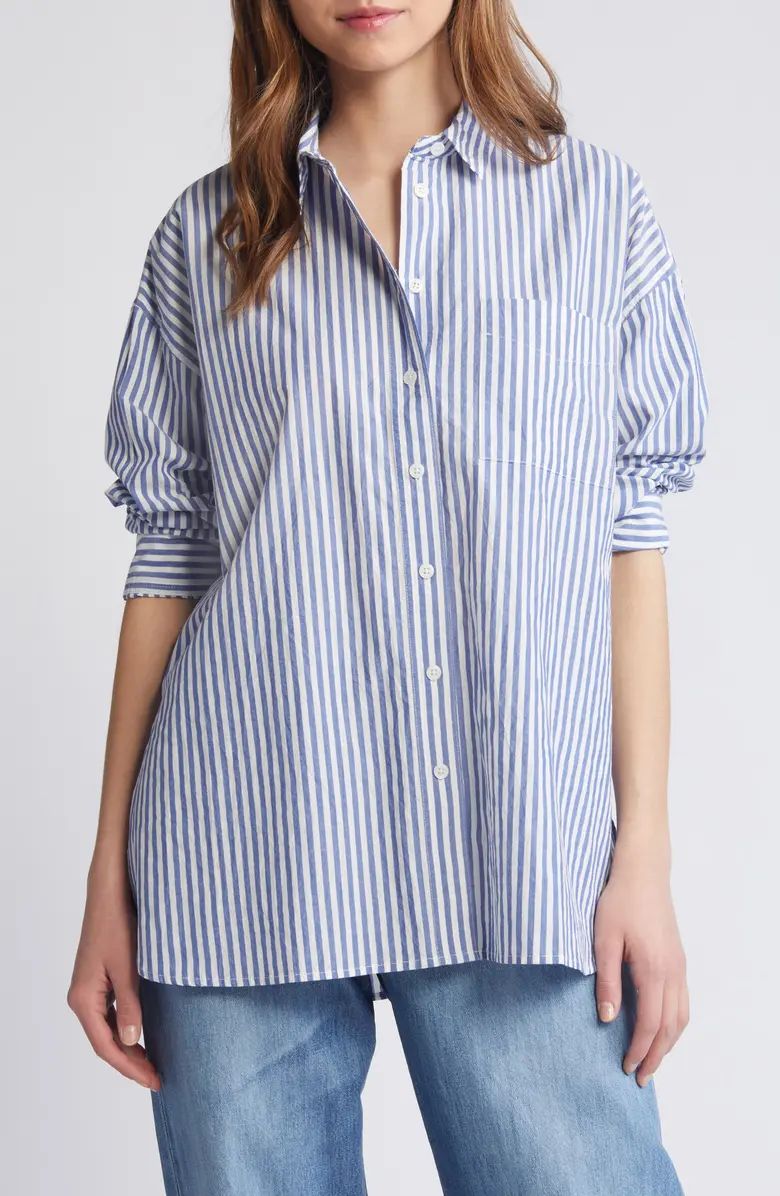 The Oversize Straight Hem Signature Poplin Shirt | Nordstrom