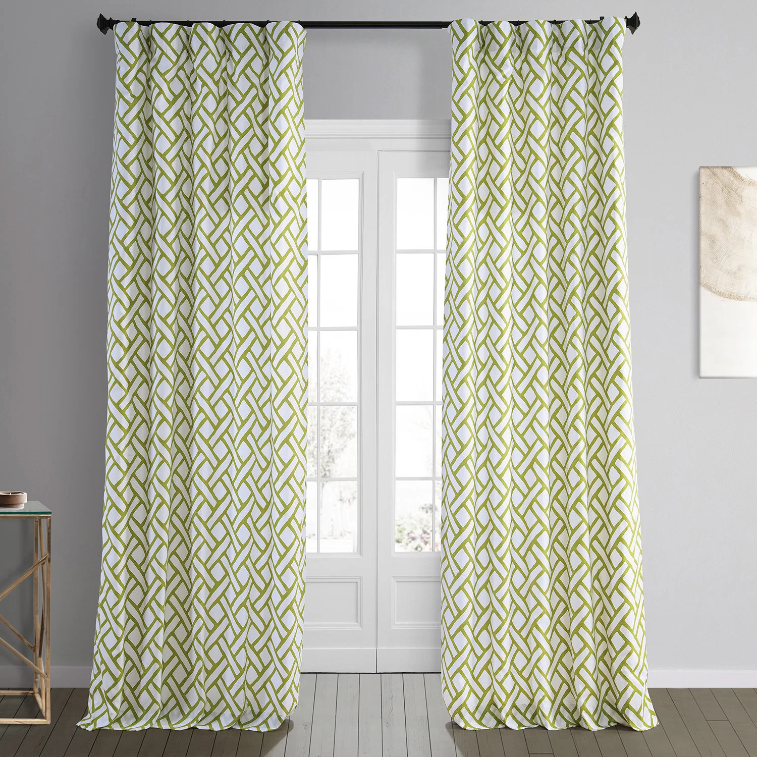 Beachcrest Home Maumee Geometric Jade Weave  Printed Cotton Room Darkening Curtains - Single Pane... | Wayfair North America