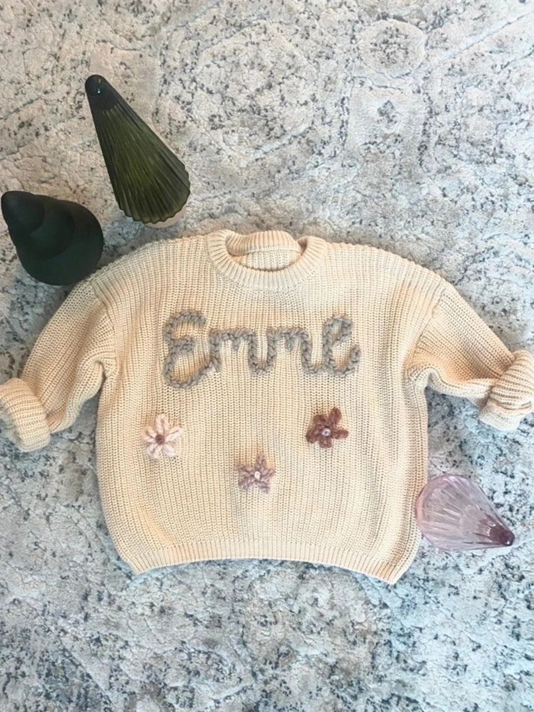 Personalized Hand Embroidered Baby Name Sweater for Babies - Etsy | Etsy (US)