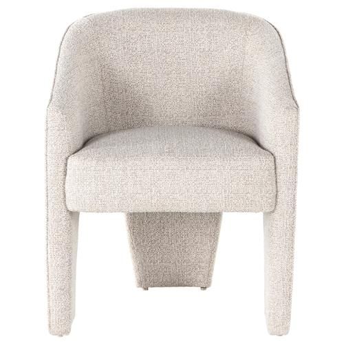 Fara Modern Classic Grey Upholstered Boucle Barrel Dining Chair | Kathy Kuo Home