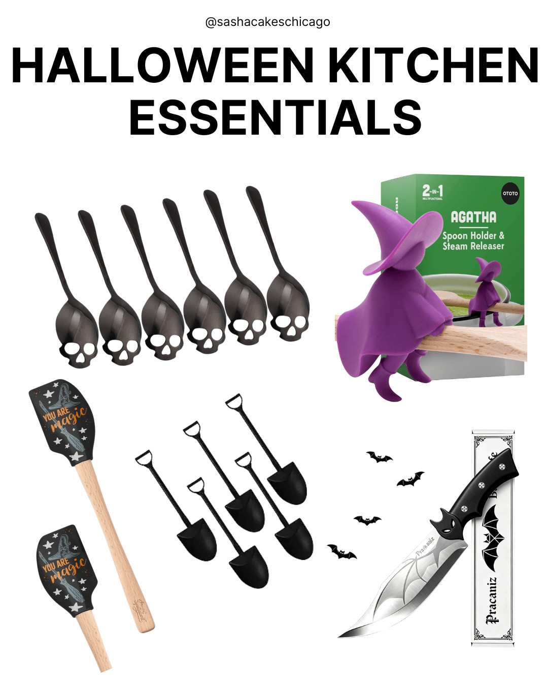 Spooky season is officially in full swing! 🎃👻 Elevate your autumn cooking & baking setup with these fun, spooky Halloween kitchen essentials! From witchy utensils to gothic cutlery, these viral Amazon finds are perfect for hosting Halloween parties, fall baking, or adding a festive touch to your home counter. ✨🕷️

WHAT’S FEATURED:
🖤 Skull Spoons & Shovel Spoons Set: Fun & gothic coffee, dessert, or charcuterie board accents.
🧙‍♀️ Agatha Witch Spoon Holder & Steam Releaser: The cutest 2-in-1 silicone kitchen gadget for pot boiling!
✨ "You Are Magic" Spatula Set: Essential spooky season baking tools.
🦇 Bat Pairing Knife & Bat Accents: Sleek, functional, and perfect for fall prep.

👇 Tap any item tagged on the image to shop directly!

Disclaimer: As an Amazon Associate, I earn from qualifying purchases at no extra cost to you. 

 #LTKHome
