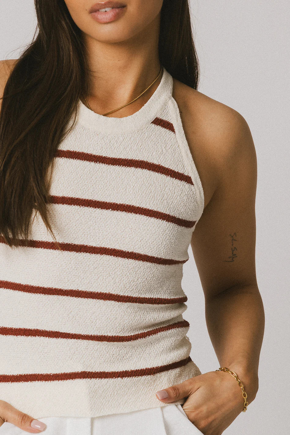Kamari Striped Tank Top in Marsala - FINAL SALE | Böhme US