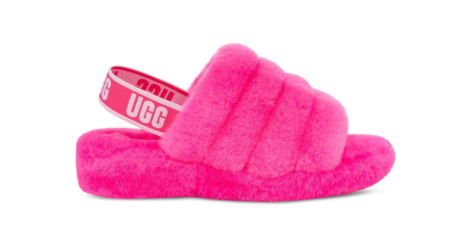 UGG Women's Fluff Yeah Slide Sheepskin Slippers in Taffy Pink, Size 11 | UGG (US)