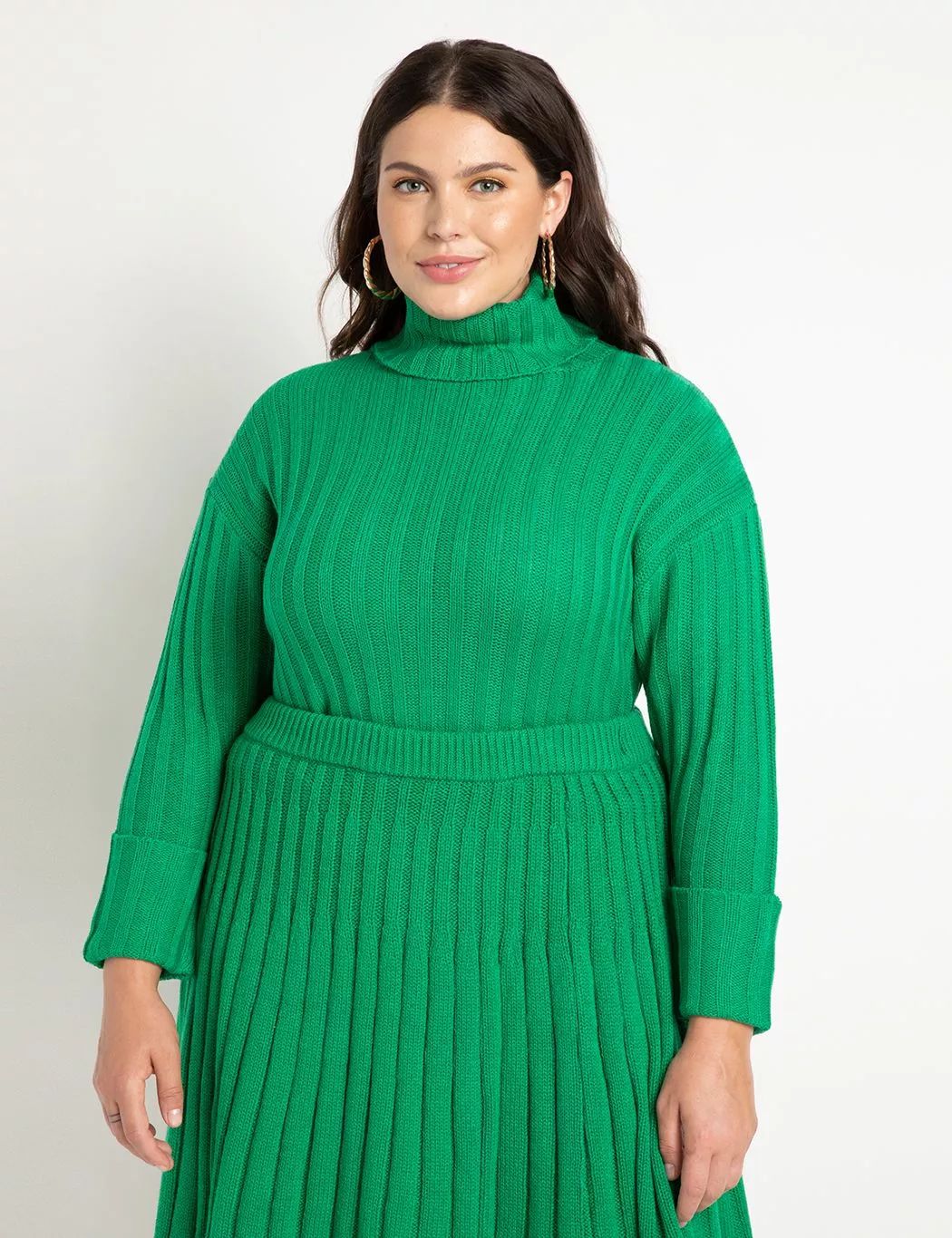 Cropped Turtleneck With Roll Cuff | Women's Plus Size Tops | ELOQUII | Eloquii