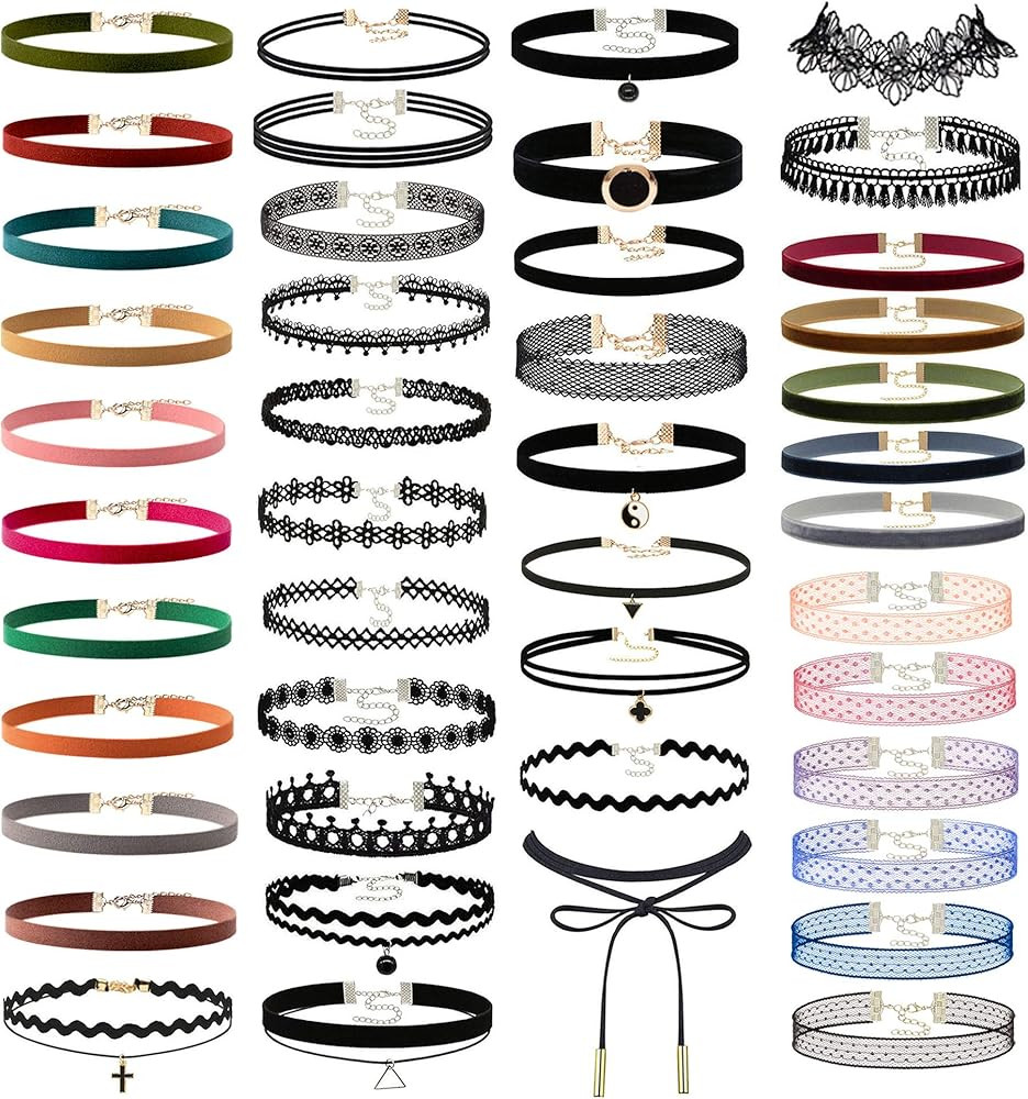 Prohouse Black Womens Chokers Gothic Collar Lace Velvet Chocker Pendant Necklaces Set for Teen Wo... | Amazon (US)