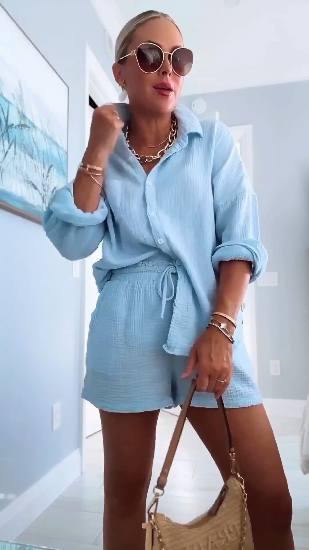Amazon set you NEED! 🤍🔥 on sale today for 20% off. 
19 colors- so easy to pack- soft and CUTE! ✨ I did medium.

Matching set. Vacation style. Amazon fashion. Gauze set. Summer outfit.

#LTKSeasonal #LTKSaleAlert