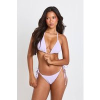 Textured Triangle Bikini Top, lilac | PrettyLittleThing US