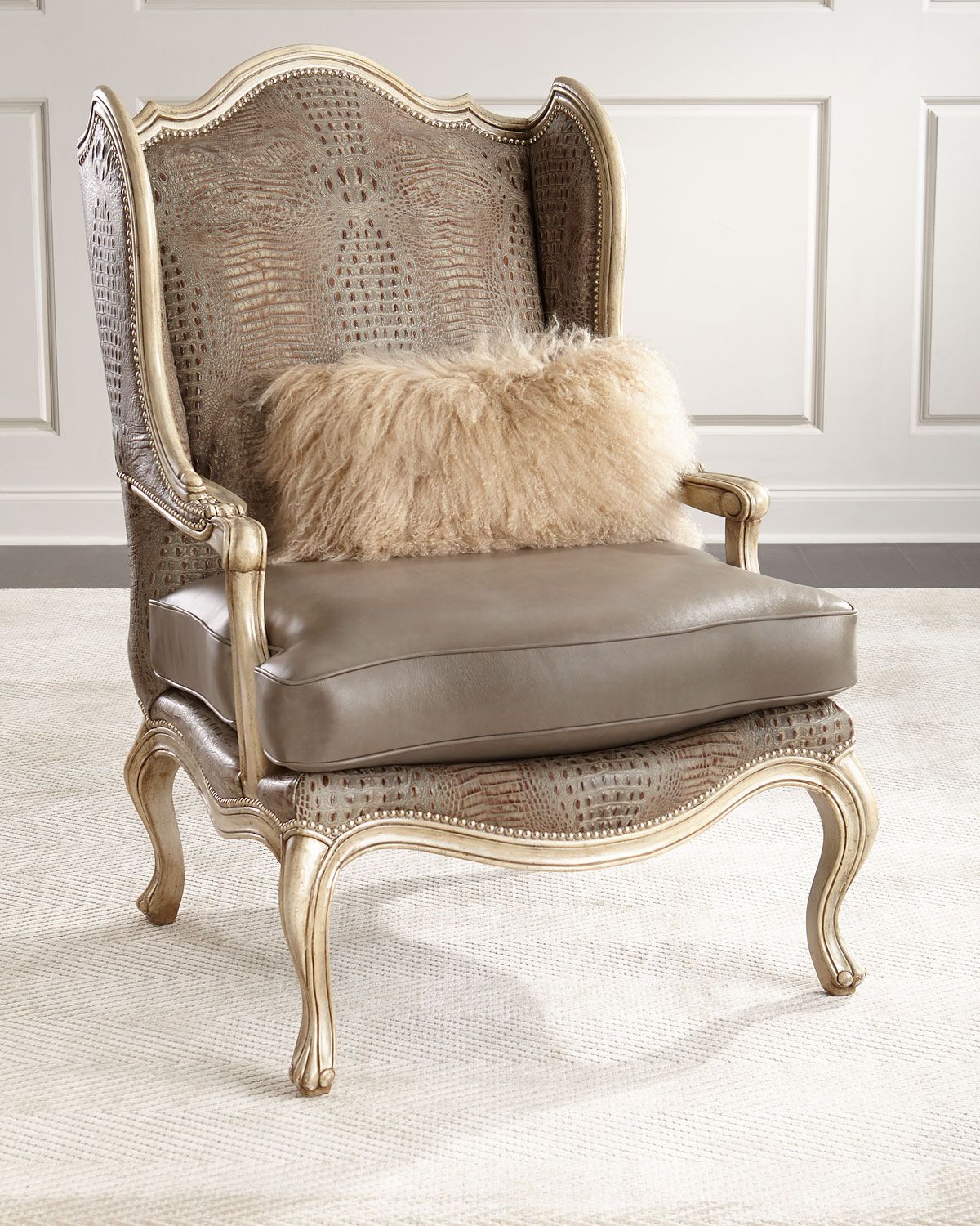 Massoud Leather Wingback Chairs & Matching Items | Neiman Marcus | Neiman Marcus