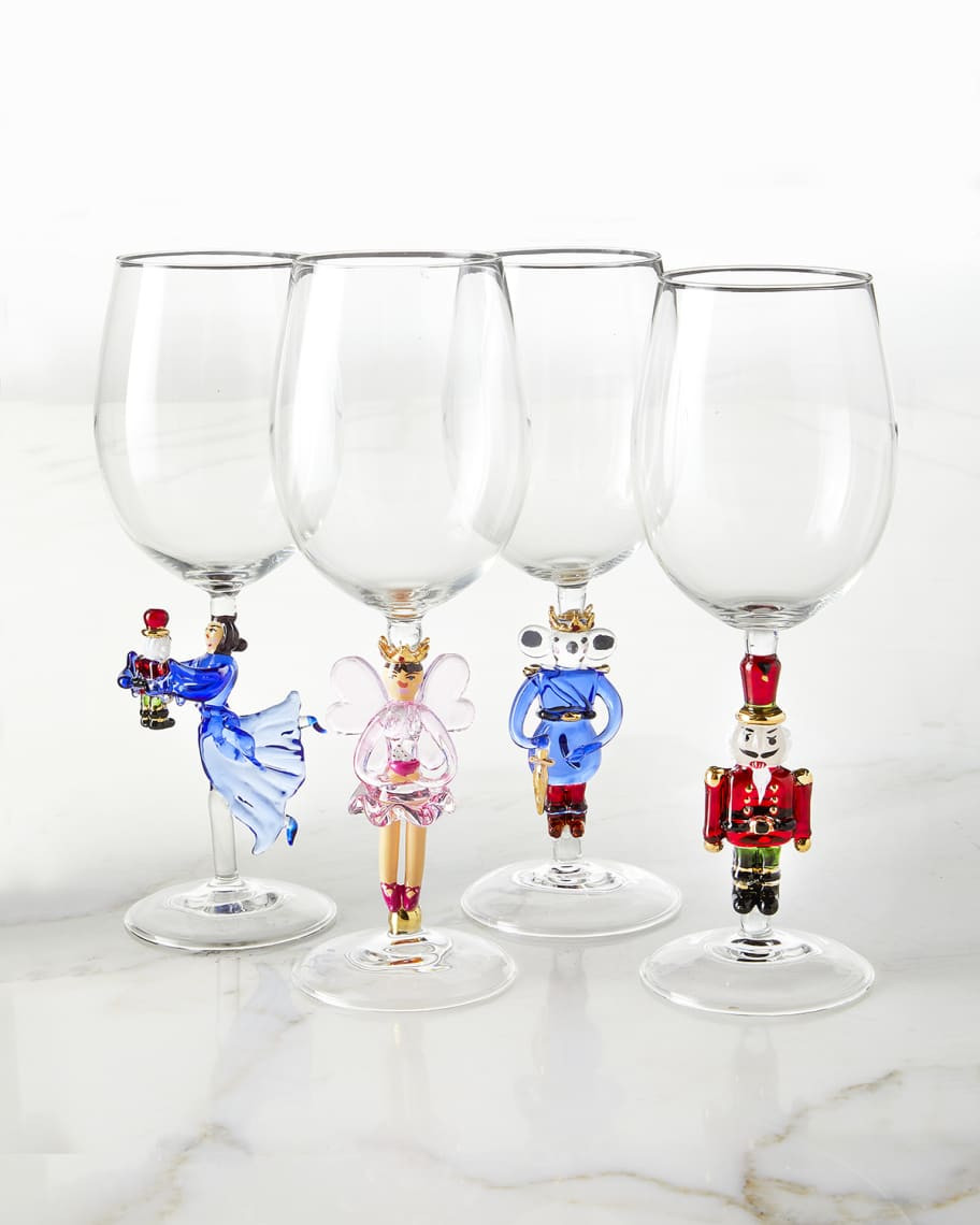 Neiman Marcus Christmas Nutcracker Suite Wine Glasses - Set of 4 | Neiman Marcus