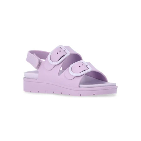 Wonder Nation Toddler Girls Two Buckle Jelly Sandals | Walmart (US)