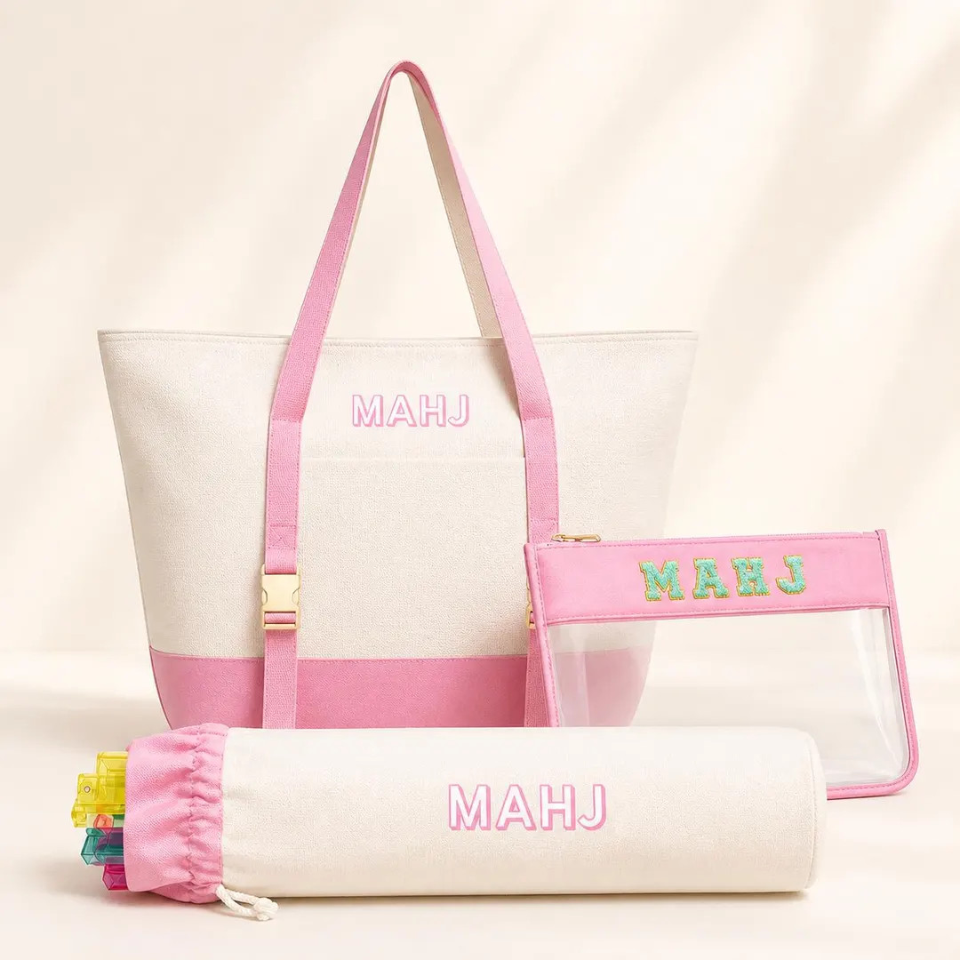 All-in-one Mahjong Storage Set \u2013 Canvas Tote Bag With Mat Holder, Tile Organizer & Protectiv... | Etsy (Global)