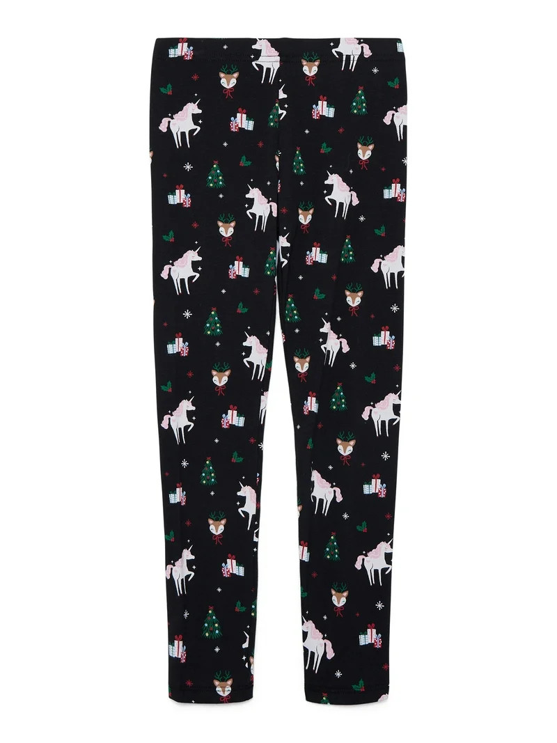 Holiday Time Girls Christmas Printed Leggings, Sizes 4-18 | Walmart (US)