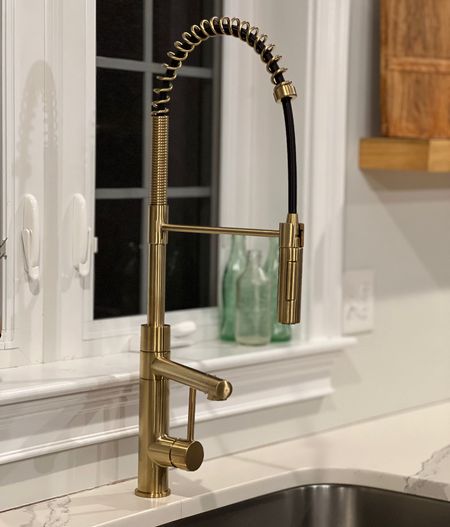 Obsessed with my polished brass faucet from Kraus on Amazon! It has a pull down spout and a pot filler. It’s the perfect statement faucet fir my kitchen.

#LTKFind #LTKhome