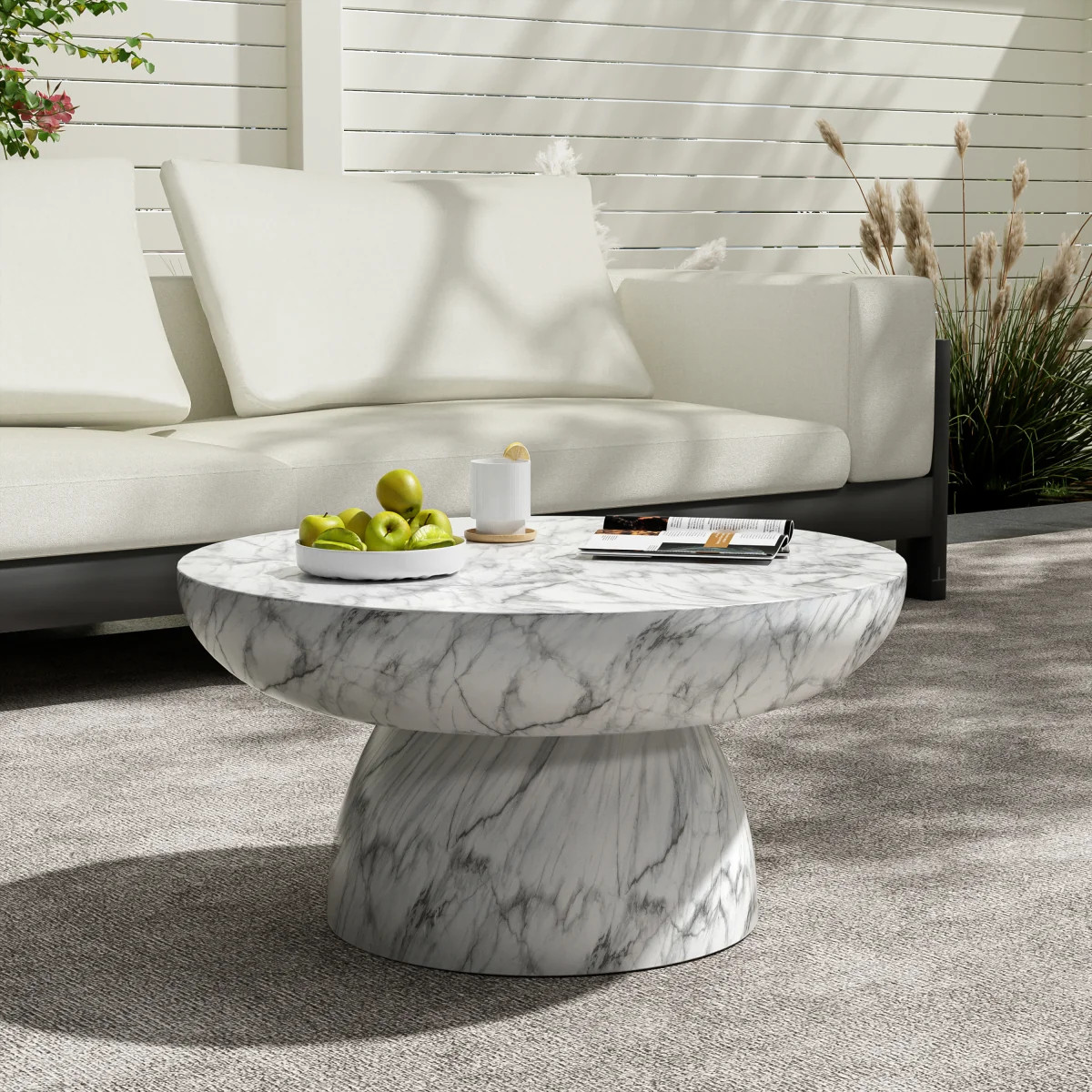 Streamdale Faux Marble Coffee Table for Both Indoor and Outdoor Use | Shop Simon