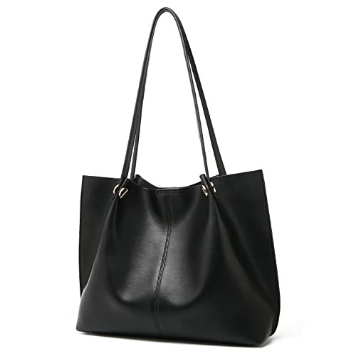 FOXLOVER Genuine Leather Shoulder Bags for Women Big Capacity Hobo Bucket Bag Lady Designer Handbag  | Amazon (US)