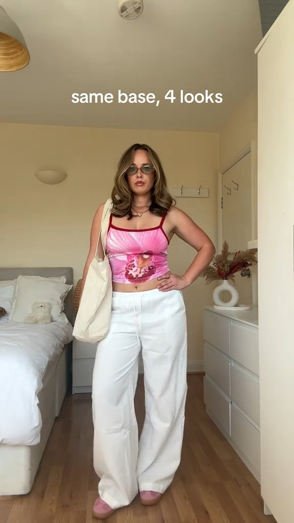 Same base 4 looks with linen trousers #linentrousers #vacationoutfits #summeroutfits

#LTKspring #LTKuk #LTKsummer