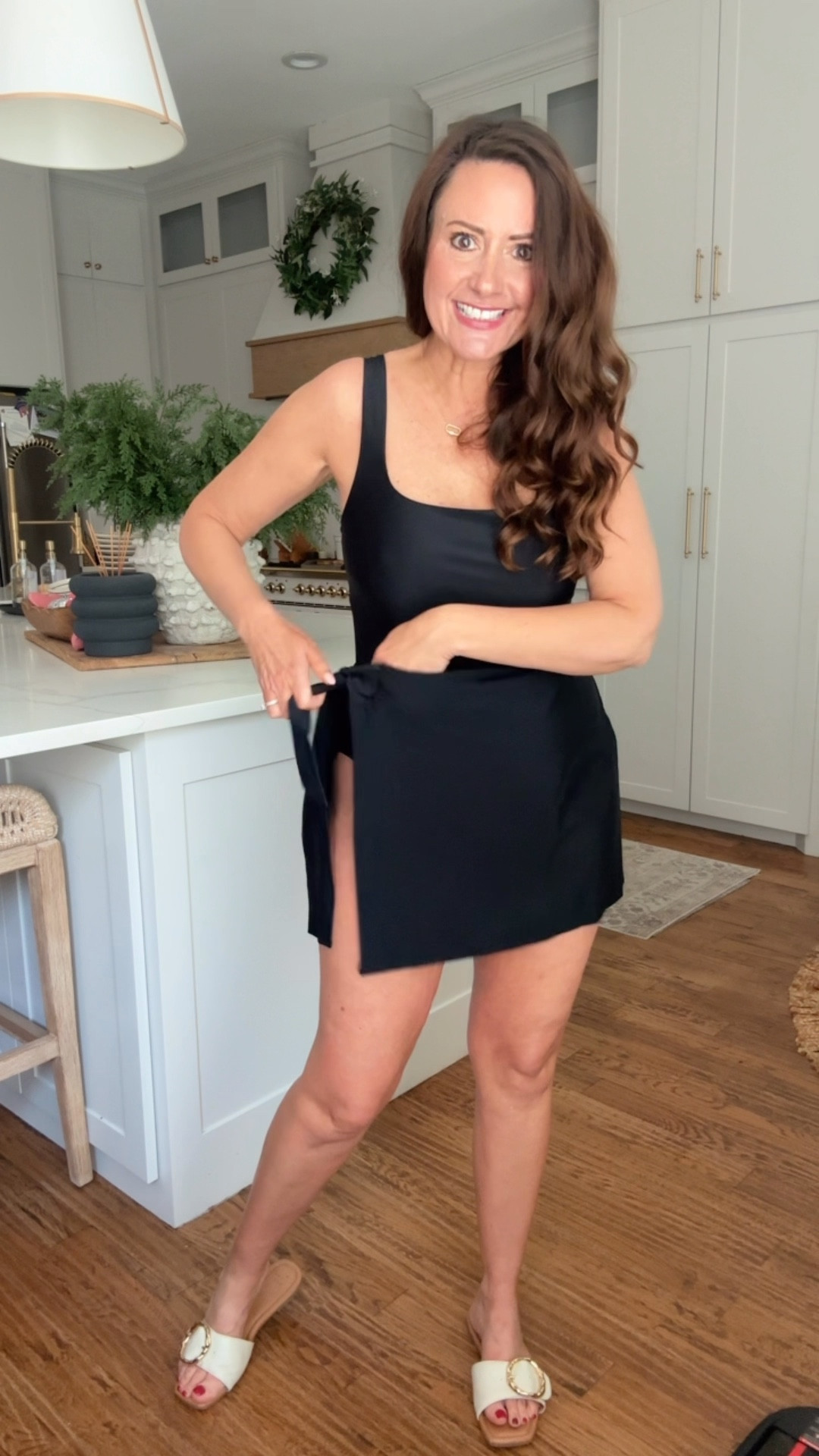 Wearing a medium. 
Adjustable straps
Removeable cups 
Attached skirt
4 color ways 
.


#LTKTravel #LTKSeasonal #LTKOver40