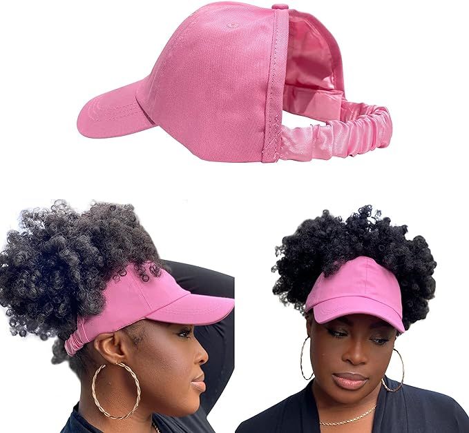 CurlCap Natural Hair Backless Cap – Satin Lined Baseball Hat for Women | Amazon (US)