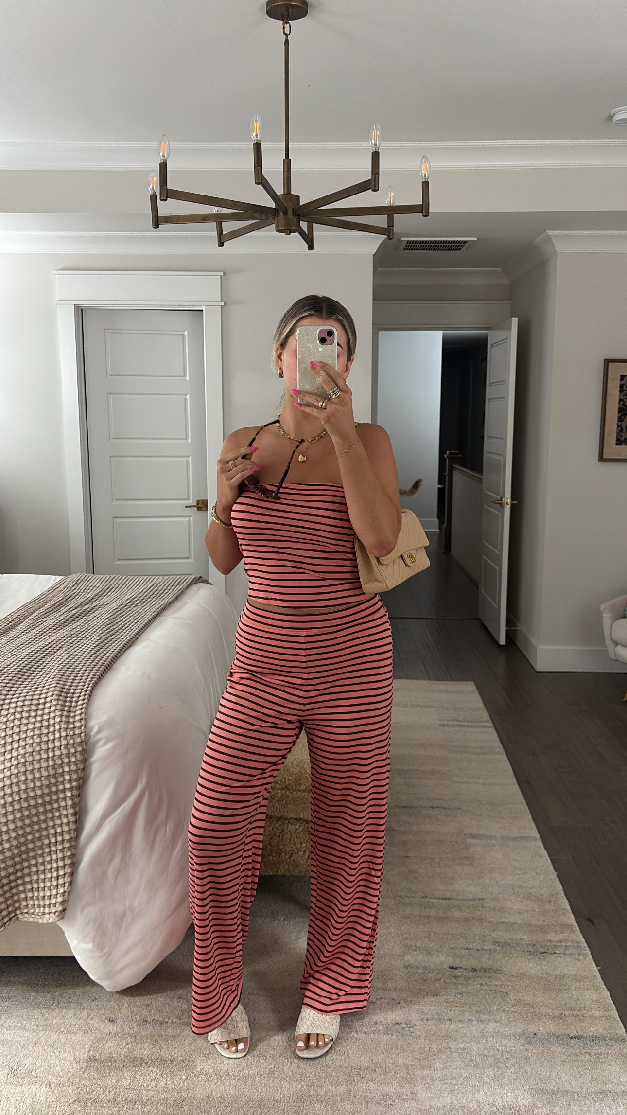 This matching striped set is the cutest thing! 🫶 Comes in other colors too🤠



Spring outfits 2026, matching set, two piece, tube top, pants, loungewear, casual, comfy, sidneymarieduke 

 #LTKootd #LTKSeasonal