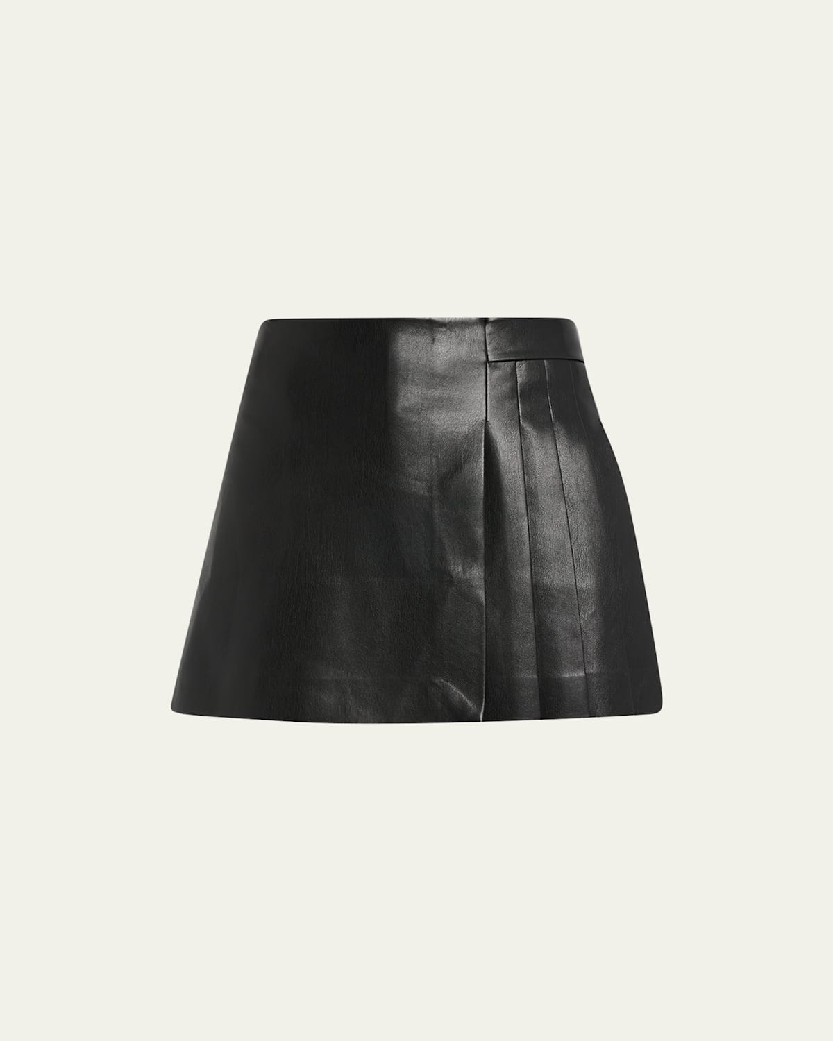 Toni Vegan Leather Asymmetric Pleated Mini Skirt | Bergdorf Goodman