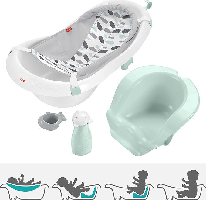 Fisher-Price 4-in-1 Sling 'n Seat Bath Tub, Climbing Leaves, Baby to Toddler Convertible Tub with... | Amazon (US)