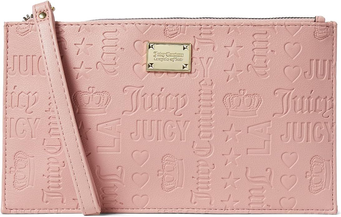 Juicy Couture Daydream Wristlet Clutch Play On Words Deboss Macaroon One Size | Amazon (US)