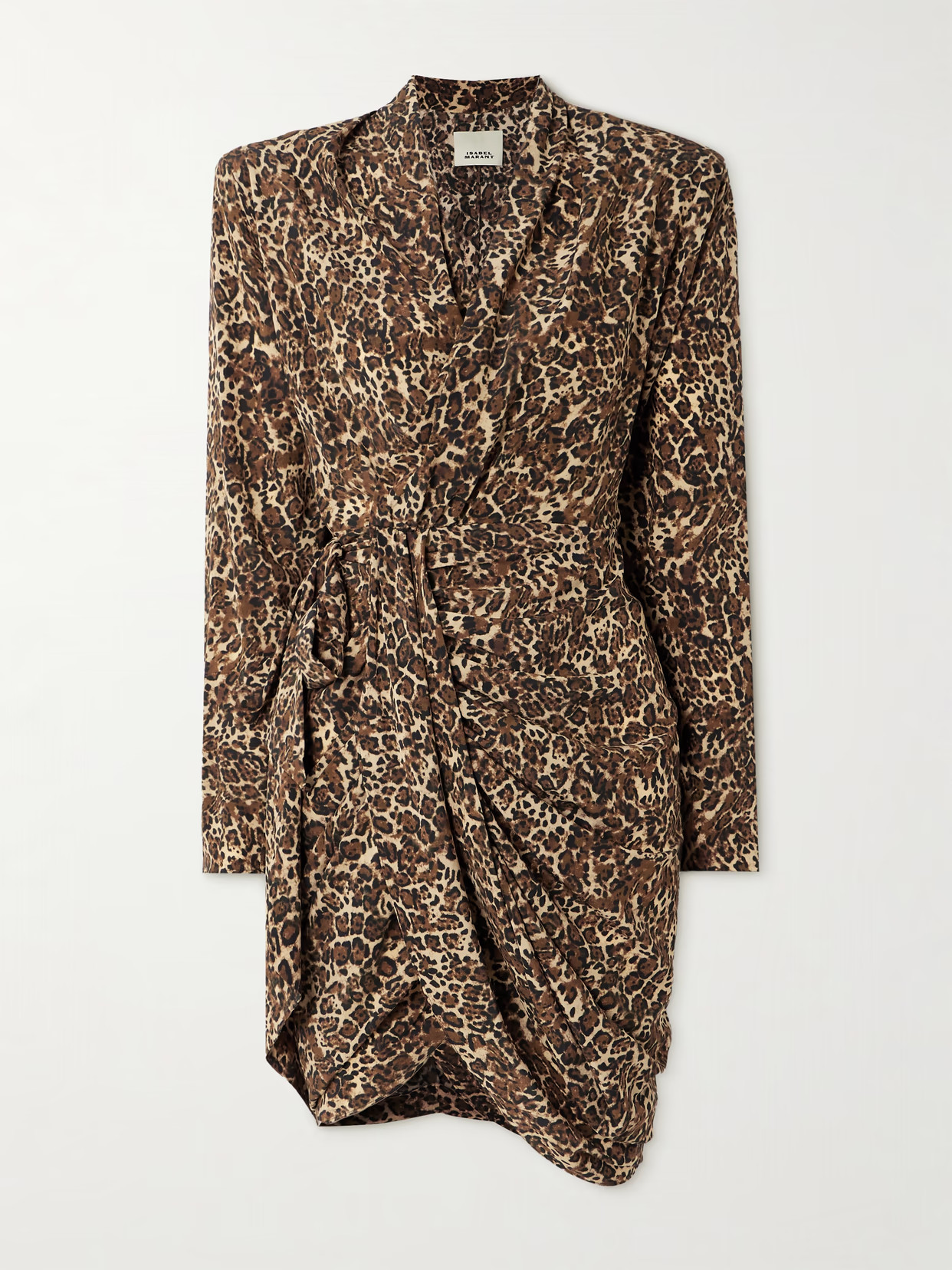 ISABEL MARANT - Cleora Asymmetric Belted Leopard-print Stretch-silk Dress - Leopard print | NET-A-PORTER (UK & EU)