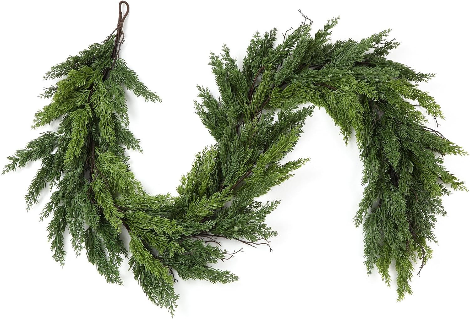 Alupssuc 9FT Christmas Garland, Cedar Garland -Real Touch Artificial Greenery Cypress Pine Garlan... | Amazon (US)