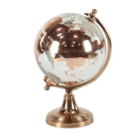 Decmode Modern 13 X 8 Inch Copper Glass And Aluminum Globe Decor | Walmart (US)