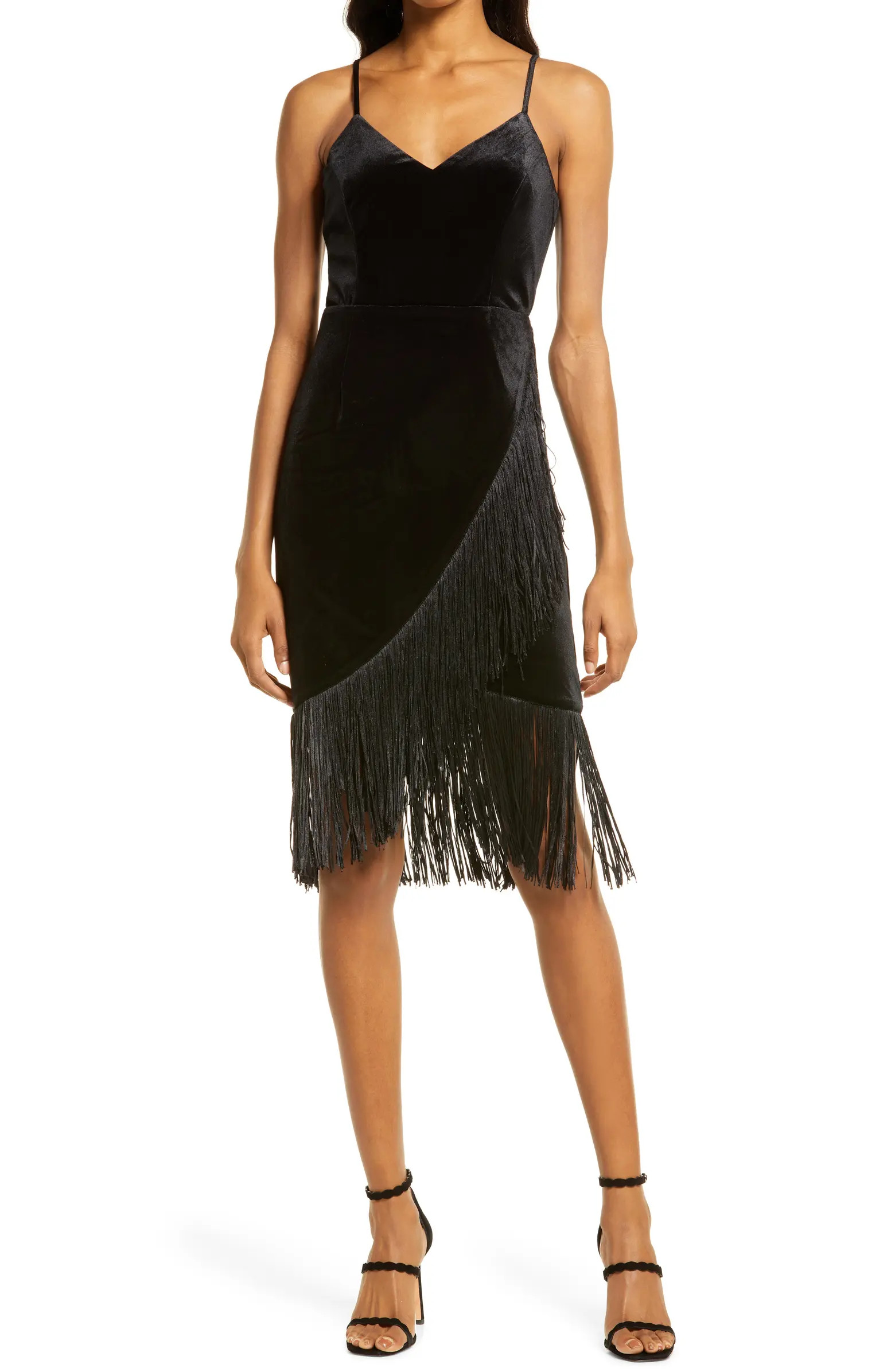 All Glam Fringe Velveteen Dress | Nordstrom