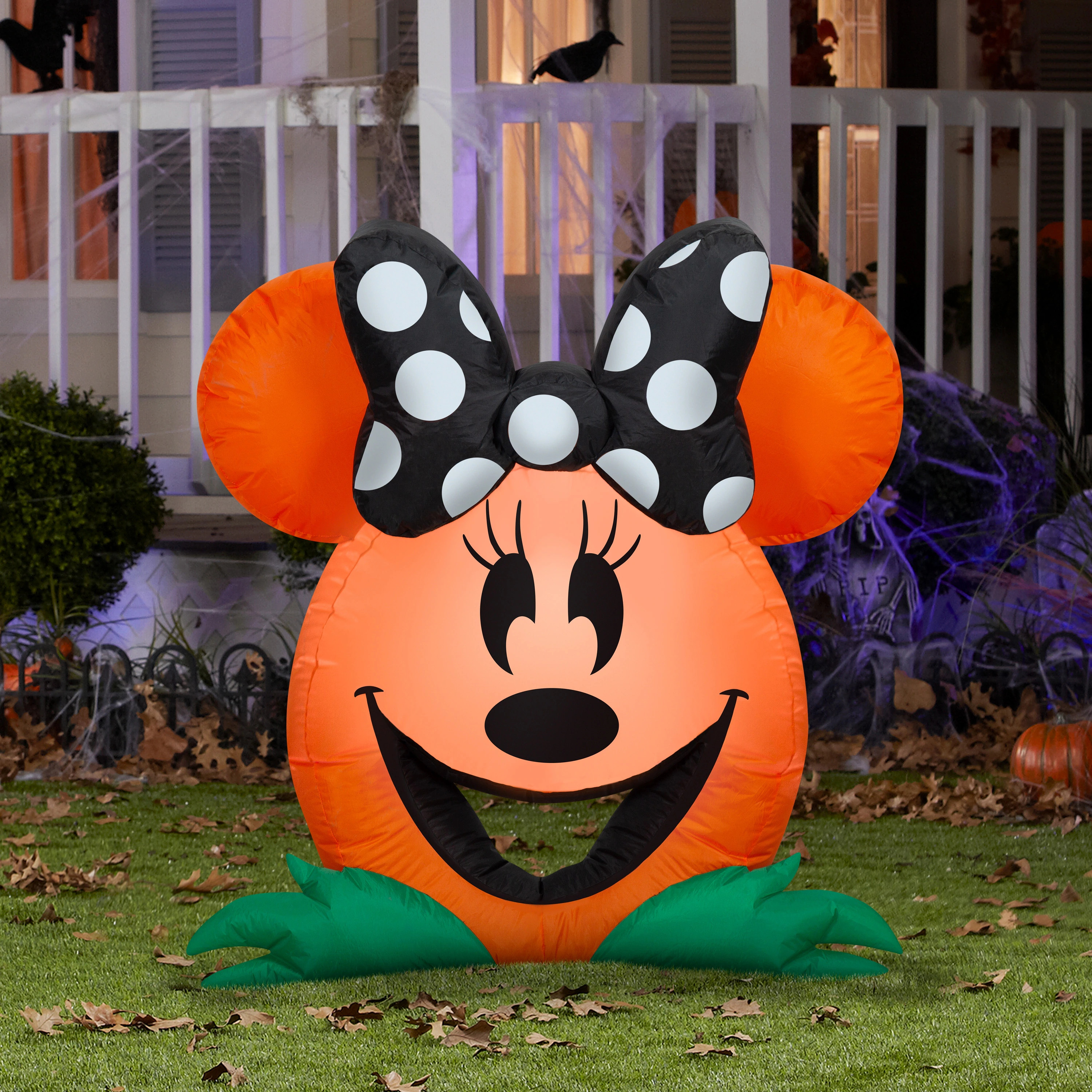 Gemmy Airblown Cutie Minnie Mouse Disney, 3 ft Tall, Orange | Bed Bath & Beyond