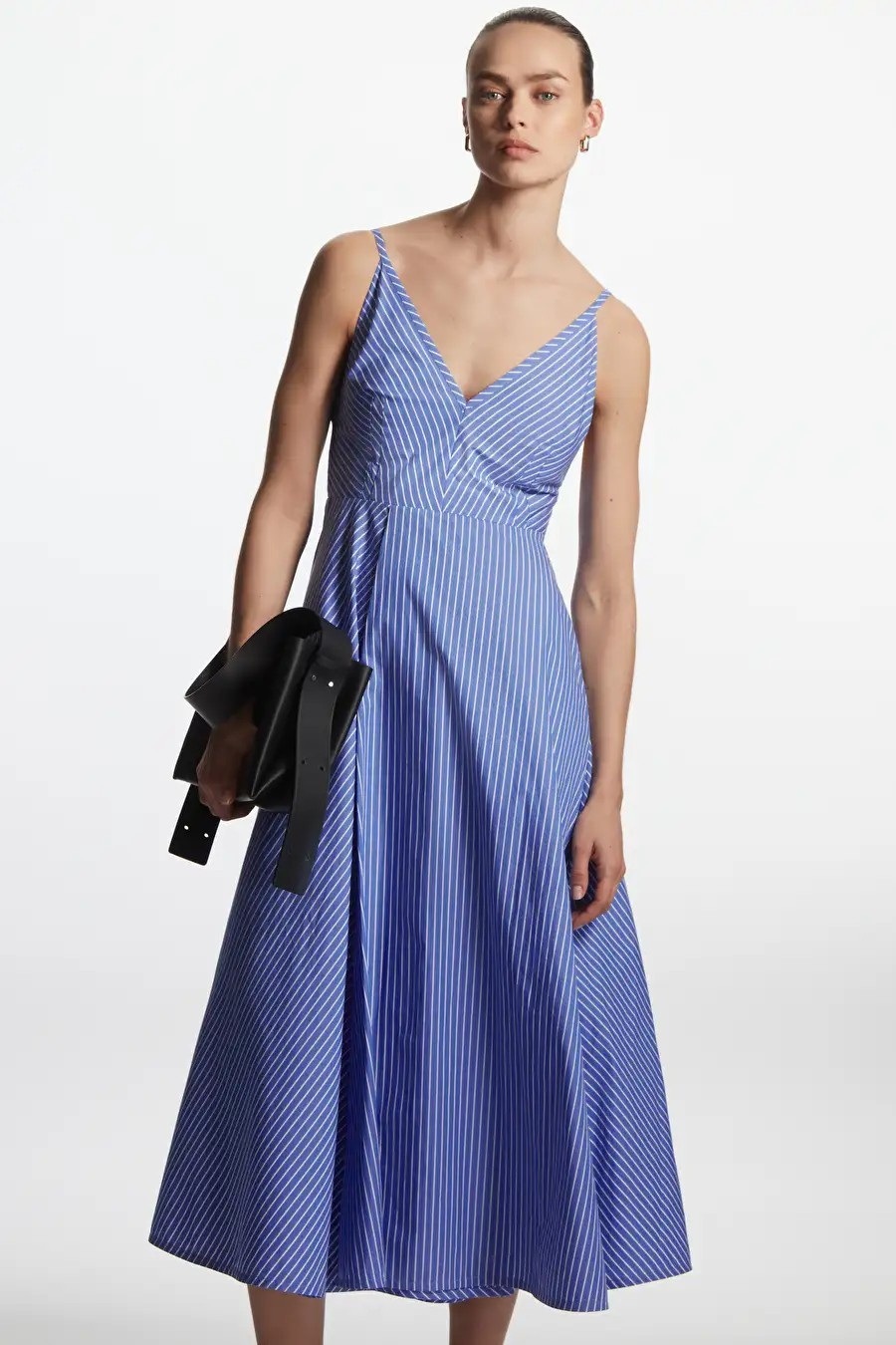 A-LINE STRIPED SLIP DRESS - LIGHT BLUE / WHITE - COS | COS UK