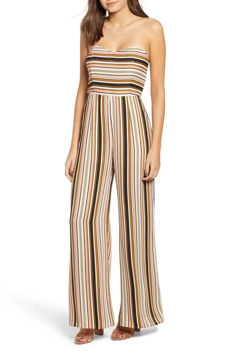 Leith Strapless Striped Jumpsuit | Nordstrom