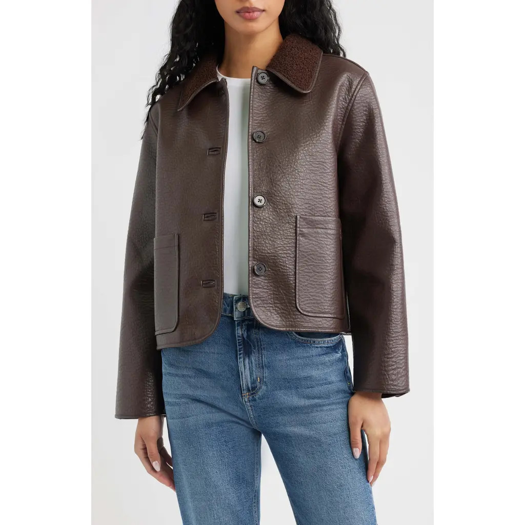 Rails Terra Faux Shearling Jacket in Walnut at Nordstrom, Size Small | Nordstrom
