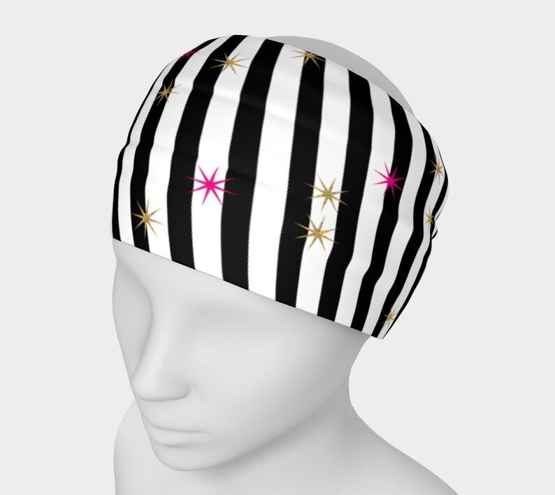 Black Girl Magic Headband  Black and White Striped Stretchy | Etsy | Etsy (US)