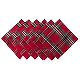 DII Farmhouse Christmas Plaid Dining Table & Kitchen Décor, Holiday Napkin Set, 20x20, Red & Gre... | Amazon (US)