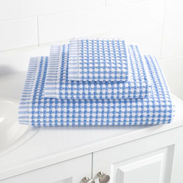 Peconic Towel - White/French Blue | Cailini Coastal